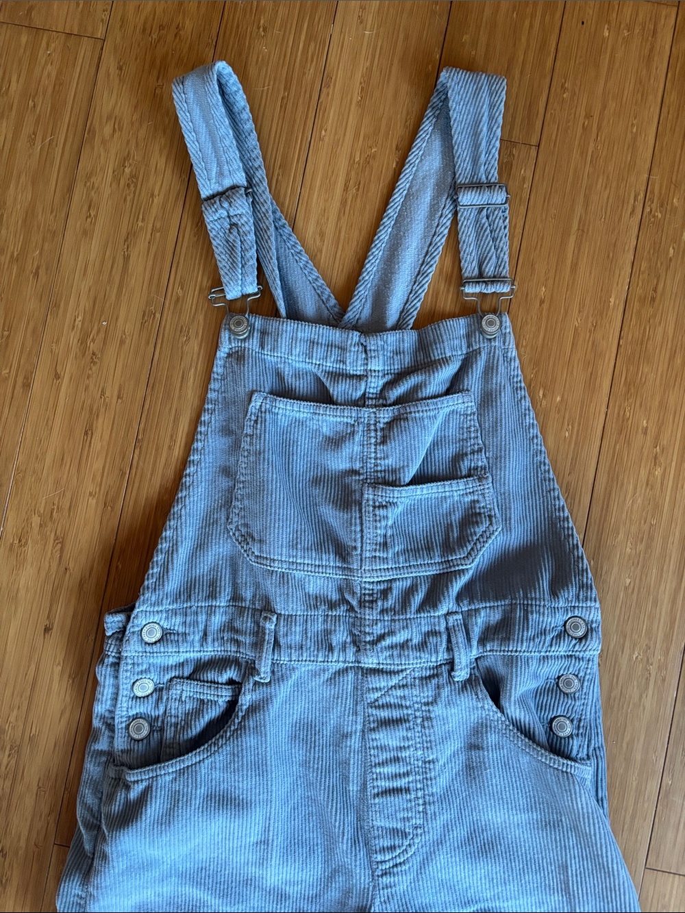 We The Free Dusty Blue Corduroy Overalls
